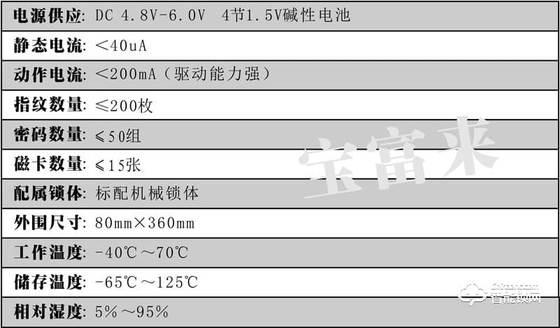 宝富来智能锁 X6直板密码指纹锁