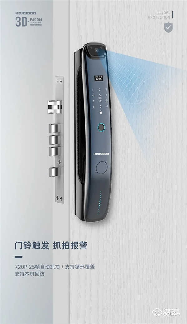 新品首发 | 皇家金盾F60DM全自动3D人脸+猫眼锁震撼上市